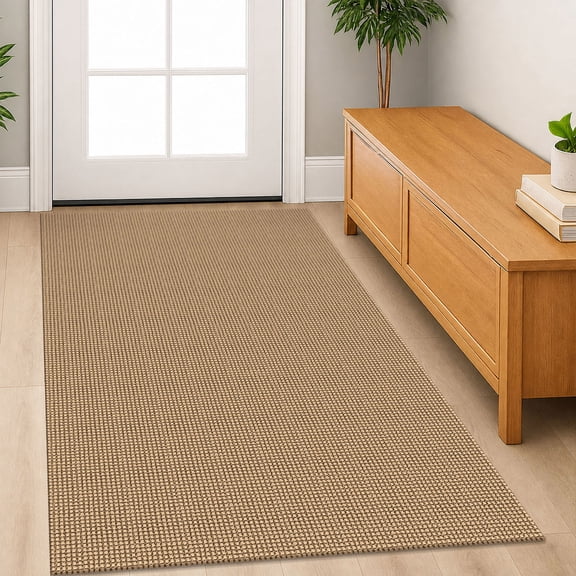Glattice Entryway Rugs 3x5 Washable Area Rugs with Non Slip Rubber Backing Cotton Kitchen Rugs Indoor Door Mat for Entrance Foyer Living Room Bedroom, Orange/Tan/Brown