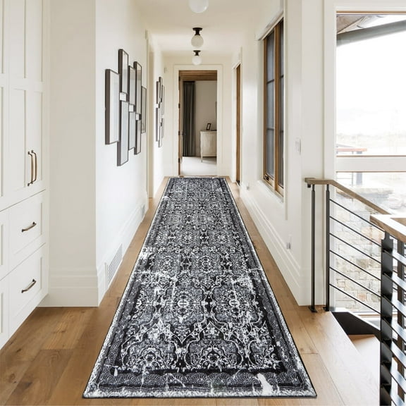 Boho Runner Rug, Non Slip Washable Shaggy Soft Carpet Area Rug for Hallways Entryway Bedroom