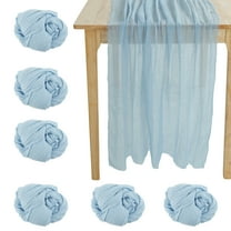 Boho Rustic Blue Cheesecloth Table Runner, 35" x 72", 6 Count