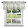 thumbnail image 1 of Boho Sage Green Stripe Kitchen Curtain Valances for Windows Farmhouse Short Curtains, Abstract Geometric White Minimalist Rod Pocket Valance Curtain for Bedroom Cafe Living Room, 1 of 8