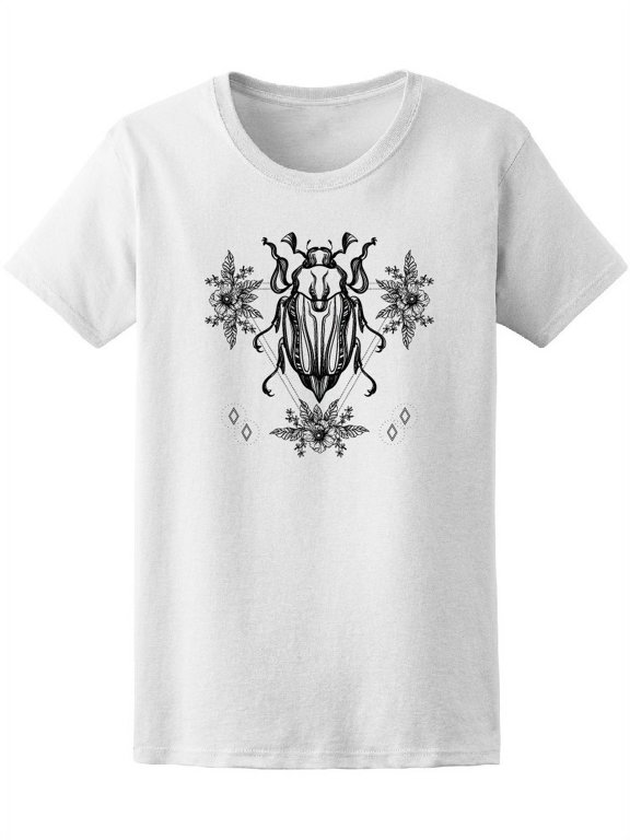 Boho Scarab Beetle Bug T-Shirt Women -Image by Shutterstock, Female XX-Large