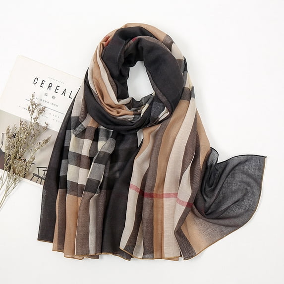 Boho Scarf for Women Lightweight Floral Printed Scarf Fall Winter Fashion Fringed Shawl