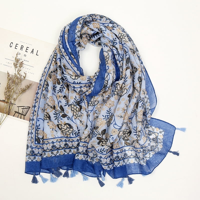 Scarves Toile Black White Floral Printed Scarf Aspromayro Foylari Me Loyloydia