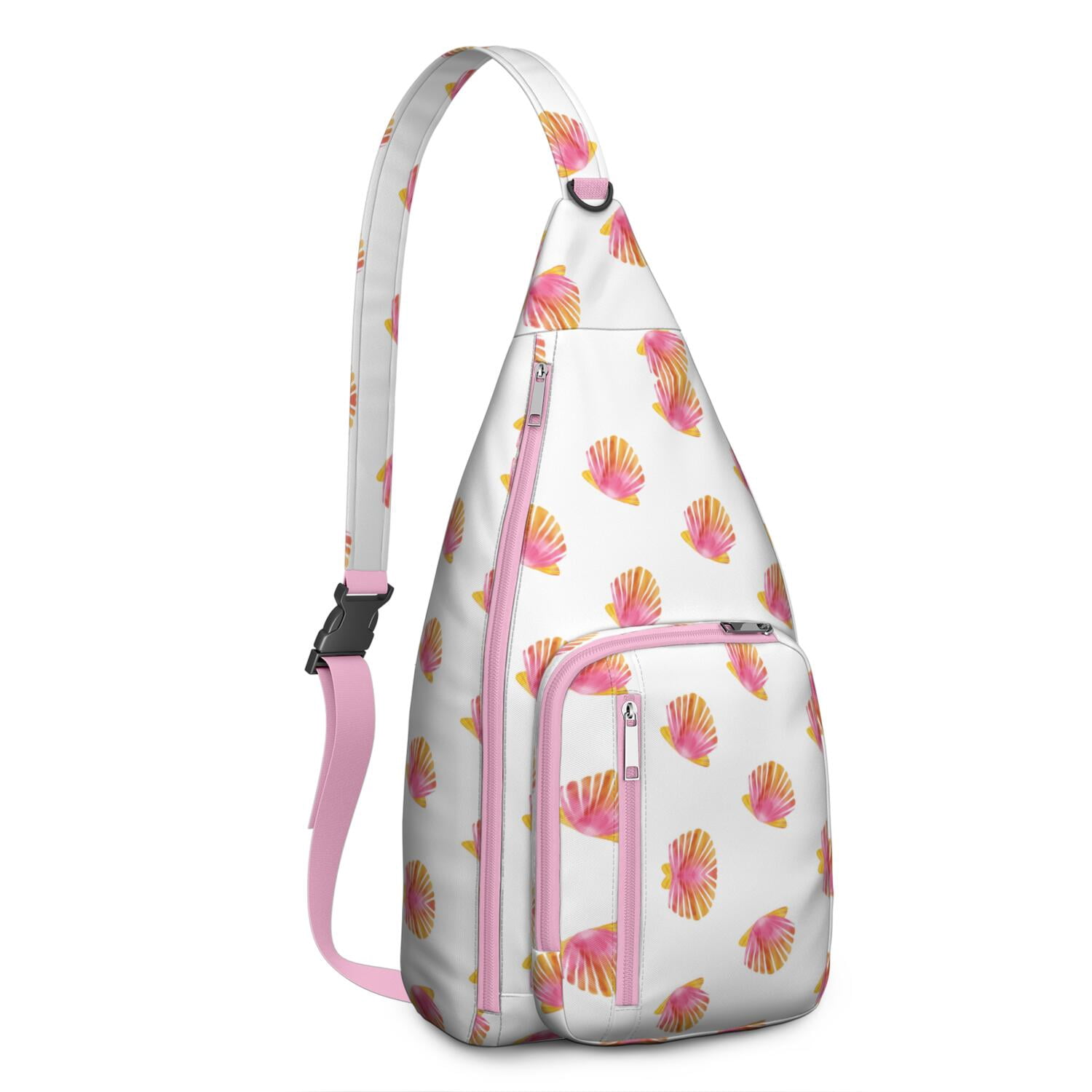 Boho Seashell Sling Backpack – Tropical Nautical Hiking Daypack with ...