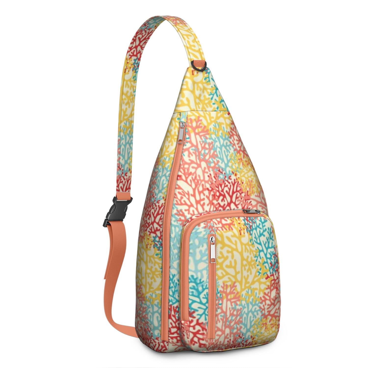 Boho Seashell Sling Backpack – Tropical Nautical Hiking Daypack with ...