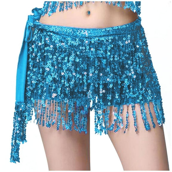 Boho Sequin Tassel Hip Scarf Multilayer Belly Dance Belt Dance Performance Mini Skirt for Women and Girls
