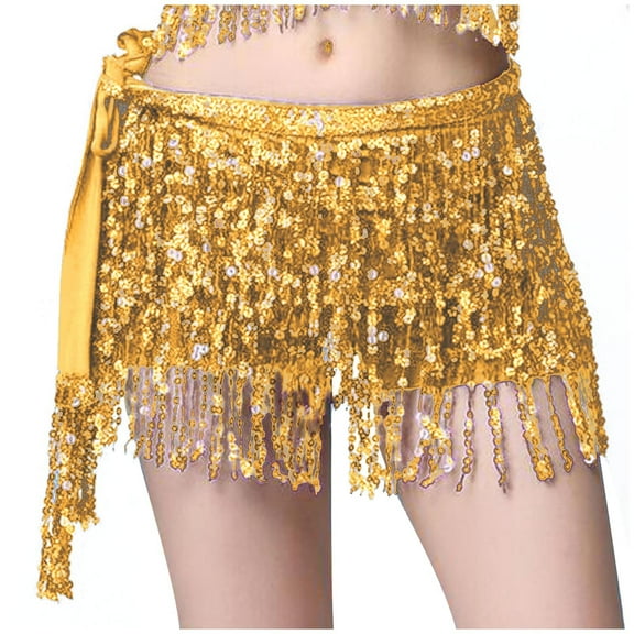 Boho Sequin Tassel Hip Scarf Multilayer Belly Dance Belt Dance Performance Mini Skirt for Women and Girls