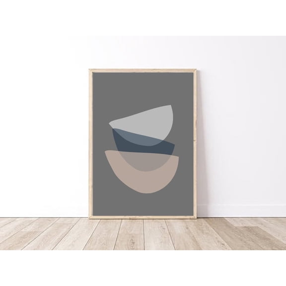 Boho Shapes Art, Abstract Wall Art, Modern Wall Art, Midcentury Home Decor, Living Room Wall Art, Half Circles Print, Poster Decor, Size 24x36 UNFFRAMED F03.1.8l333