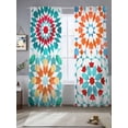 thumbnail image 1 of Boho Sheer Curtains 108 Inches Long 2 Panels Colorful Abstract Light Filtering Semi Sheer Window Curtains Drapes for Bedroom Living Room 52"x108", 1 of 7