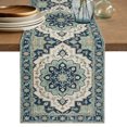 thumbnail image 1 of Boho Short Table Runner 36 Inches Long,Traditional Abstract Ethnic Floral Pattern Cotton Linen Table Runners Dresser Scarves,Fabric Tabletop Scarf Furniture Cover for Home Dinner Party Decor 13"x36", 1 of 9
