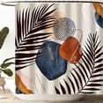 thumbnail image 1 of Boho Shower Curtain for Bathroom Abstract Mid Century Shower Curtain with 12 Hooks Modern Leaves Geometric Art Decor Shower Curtain, 72''''X72''''Waterproof Fabric Shower Curtain, 1 of 5