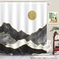 thumbnail image 1 of Boho Shower Curtain Bathroom Moutain Shower Curtain Set Waterproof Fabric Bathroom Set with 12 Hook (72.00" x 72.00", Black), 1 of 6