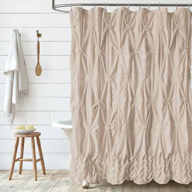 Maison De J Beige Boho Shower Curtain, Chic Bathroom Decor, Quality