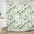 thumbnail image 1 of Boho Shower Curtain Green Cute Leaf Shower Curtains For Bathroom Allover Jungle Tropical Leaves Plant Shower Curtain Waterproof Polyester Fabric 72"W x 96"L (Pack of 1), 1 of 6