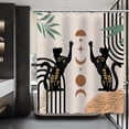 thumbnail image 1 of Boho Shower Curtain, Mid Century Modern Shower Curtain, Black Cat Shower Curtain Set Waterproof Bath Curtain Bathroom Decor with 12 Hooks, 72x72 inches, 1 of 6