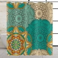 Boho Shower Curtain, Retro Indian Bohemian Colorful Mandala Floral