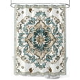 thumbnail image 1 of Boho Shower Curtain, Retro Pattern Bathroom Decor Curtains Set with Hooks, Aqua Blue Waterproof Fabric Home Accessories， 66 X 72 Inch Long, 1 of 6