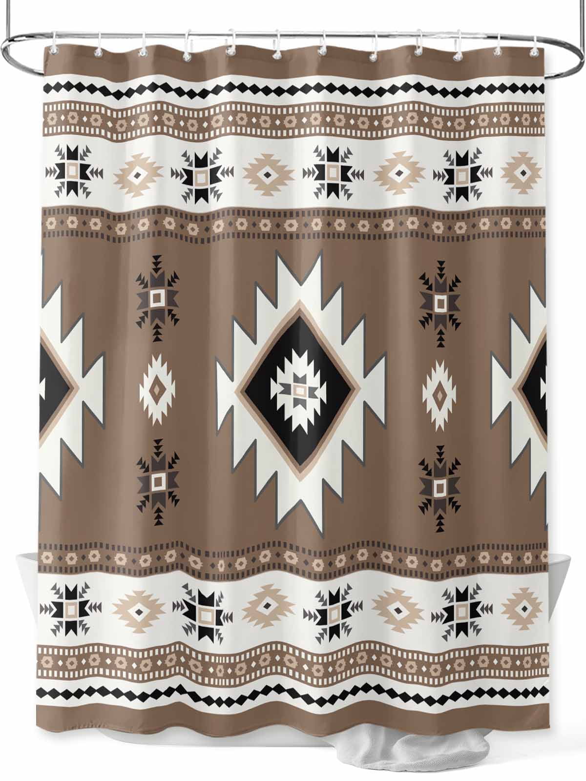 Boho Shower Curtain, Southwest Aztec Pattern Bathroom Decor Curtains