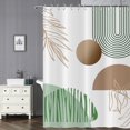 thumbnail image 1 of Boho Shower Curtain for Bathroom Green Abstract Arch Leaves Brown Geometric Bath Curtains Waterproof Fabric with Hooks for Home Decor, 72Wx72H, 1 of 6