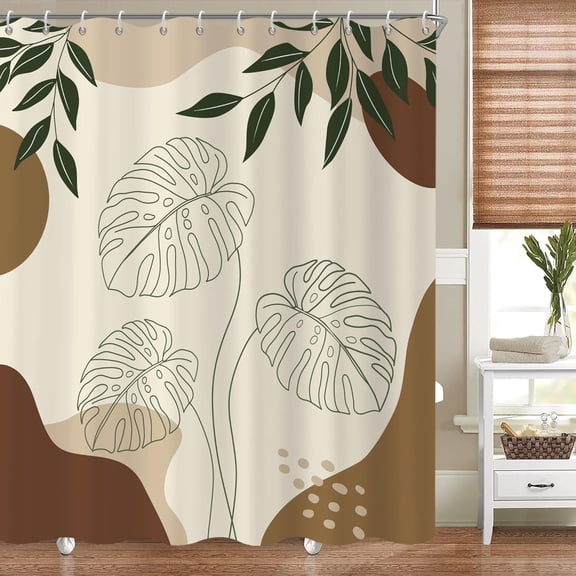 Boho Shower Curtains for Bathroom Boho Decor Extra Long Shower Curtains 84 Inches - 72" x 84" Mid Century Waterproof Leaf Colorful Abstract Bath Curtain, Brighten Up Your Bathroom