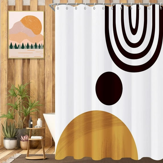 Boho Shower Curtains for Bathroom Boho Decor Mid Century Modern Spring Shower Curtain - 72" x 72" Bohemian Abstract Botanical Colorful Waterproof Bath Curtain, Brighten Up Your Bathroom