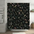 thumbnail image 1 of Boho Shower Curtains for Bathroom Black Cute Floral Waterproof Polyester Fabric Shower Curtain 72x72 Inch, 1 of 6