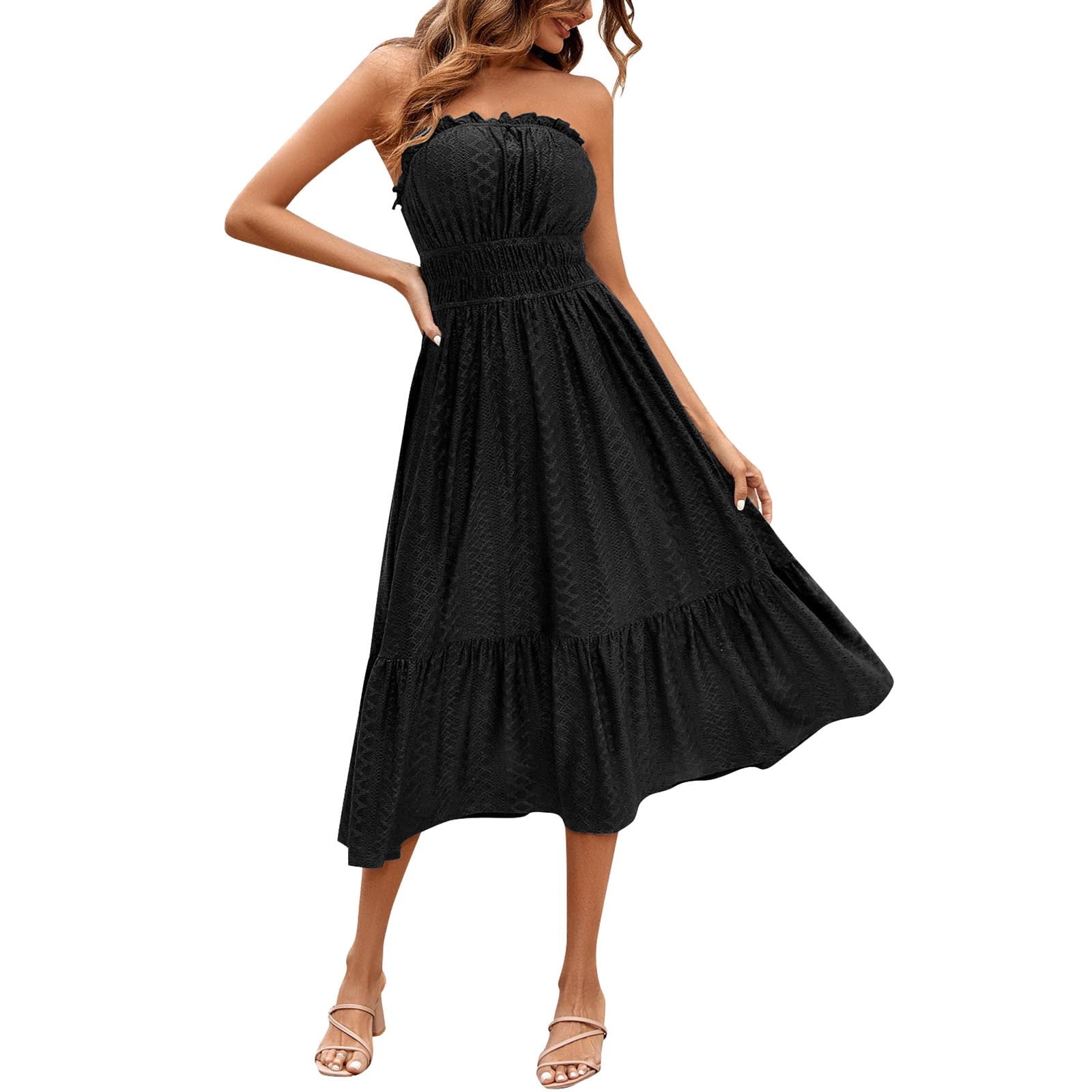 Boho Skirt Sleeveless Bohemian Fashion Holiday Summer Dress - Walmart.com