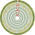 thumbnail image 1 of Boho Skirt for Xmas Tree - Light Green Concentric Circles Pine Needle Tree Skirt Tree Mat Farmhouse Holiday Decoration 48 Inch, 1 of 6