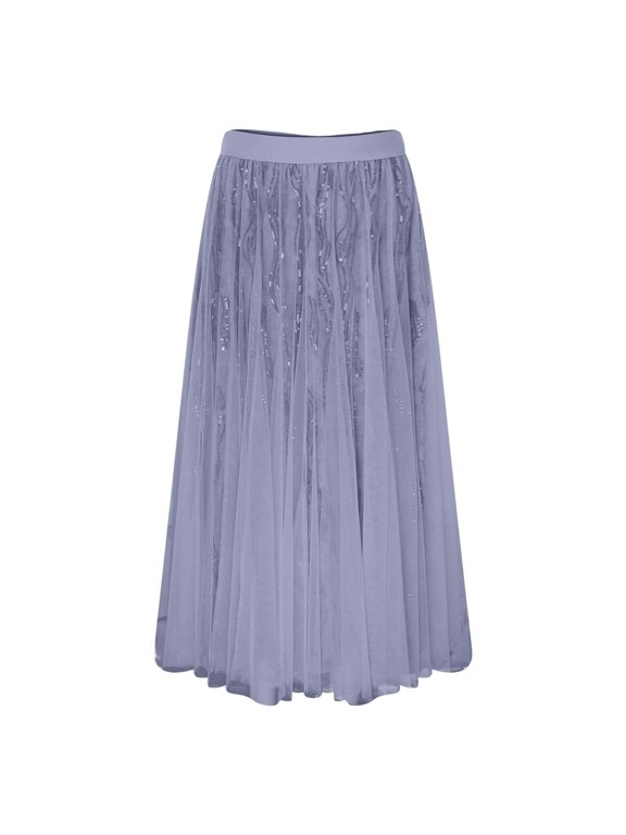 Boho Skirts for Women Midi Length Column Striped Stretchy Women's Flowy Handkerchief Hemline Midi Skirt