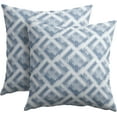 thumbnail image 1 of Boho Slate Blue Pillow Covers 18x18 Set of 2 Abstract Geometric Plaid Print Pattern Rustic Decorative Outdoor Farmhouse Zipper Pillowcases Decorations Throw Cushion Cover Decor for Couch Sofa Bed, 1 of 4