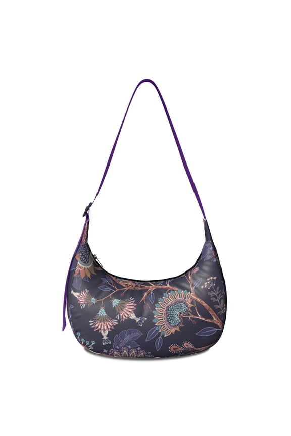 Boho Sling Bag Lightweight Nylon Adjustable Strap Vintage Paisley Design Crossbody Bag for Women Small Purse Compact Portable Outdoor Activity