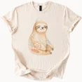 Boho Sloth T Shirt Meditating Sloth Design Peaceful Animal Tee Gift ...