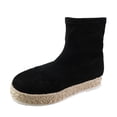 thumbnail image 1 of Boho Slouch Booties for Women Retro Suede Winter Ankle Boots Slip on Flat Heel Comfort Wild Boots Espadrille Shoes, 1 of 5