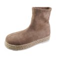 thumbnail image 1 of Boho Slouch Booties for Women Retro Suede Winter Ankle Boots Slip on Flat Heel Comfort Wild Boots Espadrille Shoes, 1 of 1