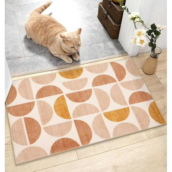 Boho Small Rug- 2x3 Soft Kitchen Rugs Non-Slip Ultra-Thin Washable Rugs for Enrtyway, Indoor Door Mat Geometric Modern Bohemia Throw Carpet for Bathroom Bedroom Office(2x3ft,Multi)