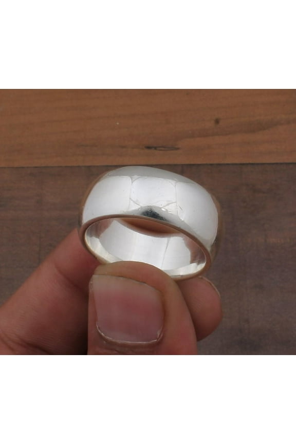 Boho Smooth Sterling Silver With 925 Stamped Purity Band Ring For Men Women