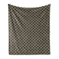 thumbnail image 1 of Boho Soft Flannel Fleece Throw Blanket, Antique Geometric Folk Pattern in Earth Tones Traditional Retro Artwork, Cozy Plush for Indoor and Outdoor Use, 50" x 60", Dark Brown and Beige, by Ambesonne, 1 of 5