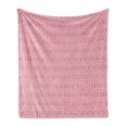 thumbnail image 1 of Boho Soft Flannel Fleece Throw Blanket, Continuous Floral Sun Like Motif Folk Art Inspired Repetition, Cozy Plush for Indoor and Outdoor Use, 60" x 80", Pale Pink and Multicolor, by Ambesonne, 1 of 5
