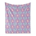 thumbnail image 1 of Boho Soft Flannel Fleece Throw Blanket, Fairytale Sun with Human Face Surrounded by Bird Wings Arranged in Circular Shape, Cozy Plush for Indoor and Outdoor Use, 60" x 80", Multicolor, by Ambesonne, 1 of 5