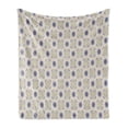 thumbnail image 1 of Boho Soft Flannel Fleece Throw Blanket, Floral Medallion Small Detailed Ornament Repetition Themed Art, Cozy Plush for Indoor and Outdoor Use, 60" x 80", Dark Yellow Indigo, by Ambesonne, 1 of 5