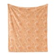 thumbnail image 1 of Boho Soft Flannel Fleece Throw Blanket, Hat with Feathers and Ornaments, Cozy Plush for Indoor and Outdoor Use, 60" x 80", Pale Orange White, by Ambesonne, 1 of 5