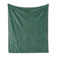 thumbnail image 1 of Boho Soft Flannel Fleece Throw Blanket, Inspired Design of Geometric Motifs, Cozy Plush for Indoor and Outdoor Use, 50" x 60", Dark Seafoam Yellow, by Ambesonne, 1 of 5