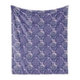 thumbnail image 1 of Boho Soft Flannel Fleece Throw Blanket, Pattern Design Outline Dreamcatchers and Roses, Cozy Plush for Indoor and Outdoor Use, 60" x 80", Lavender Dark Lavender, by Ambesonne, 1 of 5