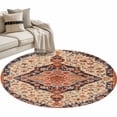 thumbnail image 1 of Boho Southwest Large Area Rugs for Bedroom Living Room, Soft Non Slip Carpet Bedside Rug, Retro Farmhouse Aztec Tribal Geometric Round Floor Cover Kitchen Accent Rug 3.3' for Dining Room/Office, 1 of 9