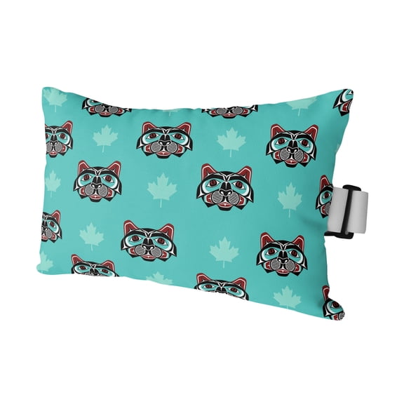 Boho Southwest Outdoor Pillows for Chaise Lounge Chair Waterproof Lumbar Pillows with Insert&Adjustable Strap Beach Headrest Pillow Turquoise Native Bear Maple Leaf Aesthetic Pool Pillow 12"x20"
