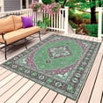 thumbnail image 1 of Boho Southwest Outdoor Rug 3x5 Ft, Non Slip Washable Area Rug, Green Red Farmhouse Retro Aztec Abstract Patio Rugs Carpet Runner, Large Floor Mat for Indoor/Outdoor Deck Porch Camping, 1 of 8