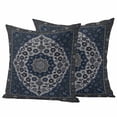 thumbnail image 1 of Boho Southwest Outdoor Waterproof Pillow Covers, Blue Gray Ethnic Aztec Abstract Pattern Decorative Square Throw Pillowcase Sofa Cushion Sham for Patio/Couch/Chair, 24"x24" 2 Pack, 1 of 8