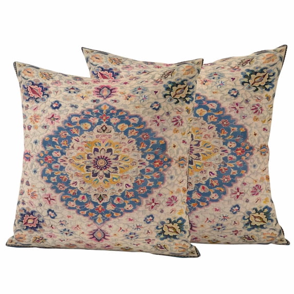 Boho Southwest Outdoor Waterproof Pillow Covers, Vintage Country Ethnic Nation Motifs Decorative Square Throw Pillowcase Sofa Cushion Sham for Patio/Couch/Chair, 18"x18" 2 Pack
