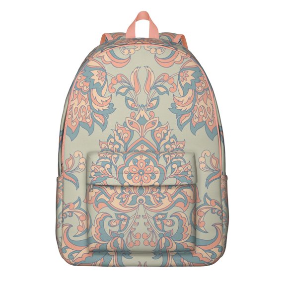 Boho Spacious Paisley Backpack - College Curriculum Companion with Laptop Safety, Organized Study Gear, Perfect Gift for Lab Sessions