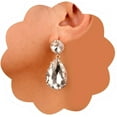thumbnail image 1 of Boho Sparkling Crystal Teardrop Dangle Earrings Vintage Rhinestone Statement Earrings Bridal Wedding Prom Jewelry for Women, 1 of 5